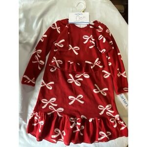 Carter's Red And White Girls Matching Gown And Doll Set - Size 3T